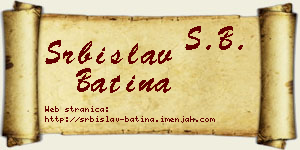 Srbislav Batina vizit kartica